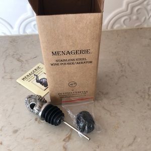 Menagerie Stainless Steel Wine Pourer Aerator New in box Bacchus